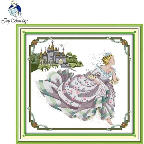 Joy Sunday Cinderella Needlepoint Patterns Needlework DIY Cross Stitch Embroidery Kits Art Cross-Stitching Handmade Home Decor