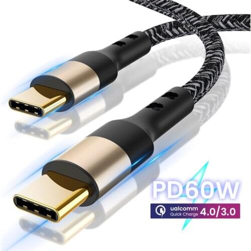 USB Type C To USB C Cable For Samsung S20 PD 60W Fast Quick Charger 4.0 USB-C Cable For Macbook Pro Air Huawei Xiaomi USB Cord