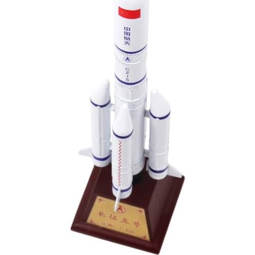 1:300 Scale CZ Diecast Rocket Toy Metal Long March 5 Rocket Models with Stand - 25cm
