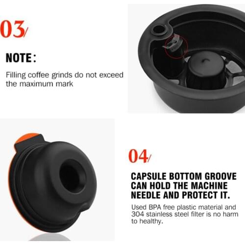 2 Pack Refillable Reusable Coffee Capsule Fit for Bosch Tassimo 180ml