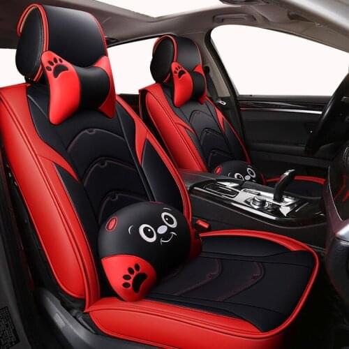 Cartoon Leather car seat cover for honda civic accord fit CRV XRV HRV INSPIRE Odyssey Jazz City crosstour crider all models