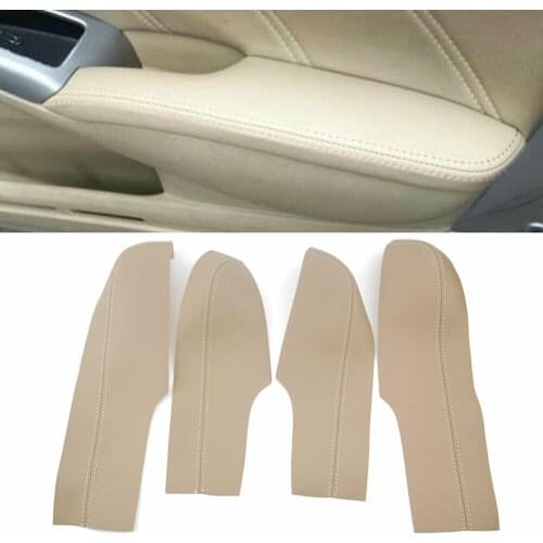 Car Door Armrest Cover PU Leather Surface Shell Trim Beige For Honda Civic 2006-2011