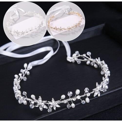 New Wedding Bridal Hair Accessories Crystal Rhinestone Headbands Women Bride Hair Flower Headband Wedding Party Jewelry Gifts