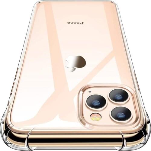 Shockproof Protective Crystal Clear Phone Case for iPhone 11 Pro Max XS X XR 7 8 Plus SE 2 2020 Soft Silicone Transparent Cover