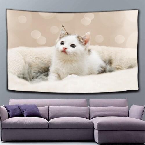 Psychedelic Cat Tapestry Decor Hippie Tapestry Mandala Wall Hanging Belgium Printed Wall Cloth Tapestries Carpet