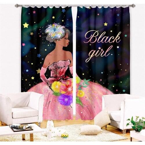 Luxurious Sexy Cute African Girl Curtains for Living Room Bedroom Decoration Blackout Curtains Available in all Seasons