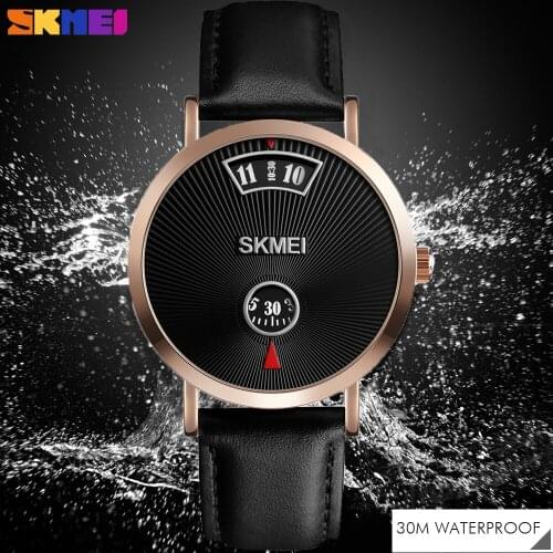 Skmei Simple Casual Mens Quartz Watch Luxury Waterproof Stainless Steel/Leather Business Male Wristwatches Relogio Masculino
