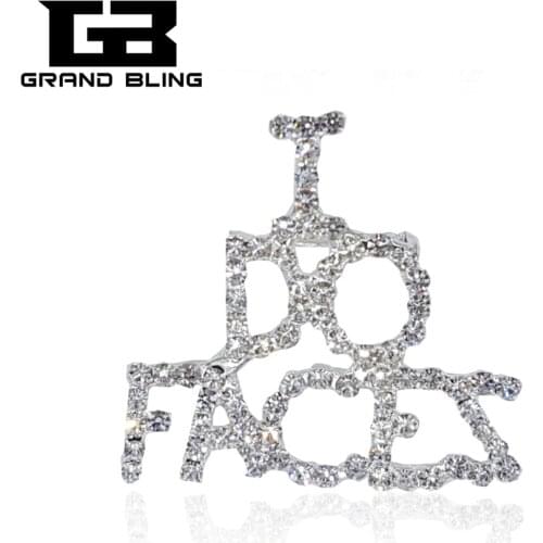 Rhinestone Jewelry Handmade Word Pins"I DO FACES" for The People in Cosmetic Industry