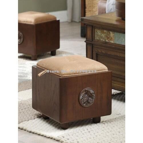 Storage stool storage stool can sit adult household solid wood toy storage box shoe changing stool