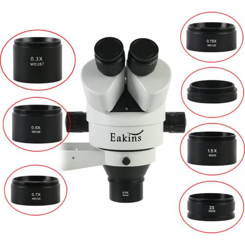 WD30 WD120 WD160 Trinocular Stereo Microscope Auxiliary Objective Lens Barlow Lens 48mm Thread 0.3X 0.5X 0.7X 0.75X 1X 1.5X 2X