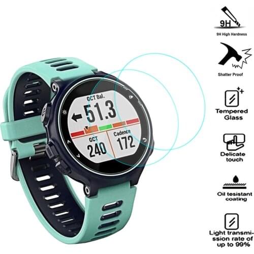 Gosear 2 PCS Tempered Glass Ultra Thin Screen Protector Film for Garmin Forerunner 735XT 735 XT Watch Anti-Scratch Accessories