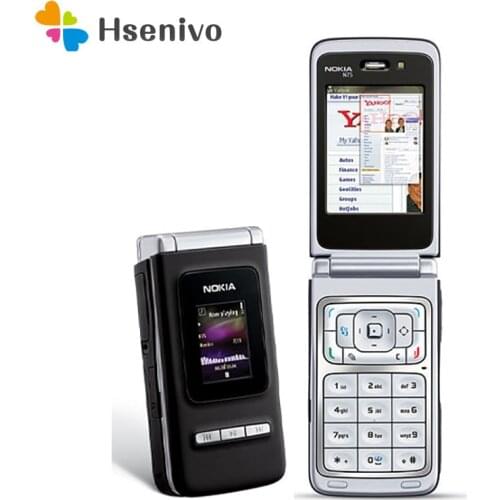 Nokia N75 Refurbished-Original Unlocked Flip N75 2.4'inch 3G Bluetooth FM Radio Symbian OS 9.1 Mobile Phone One Year Warranty