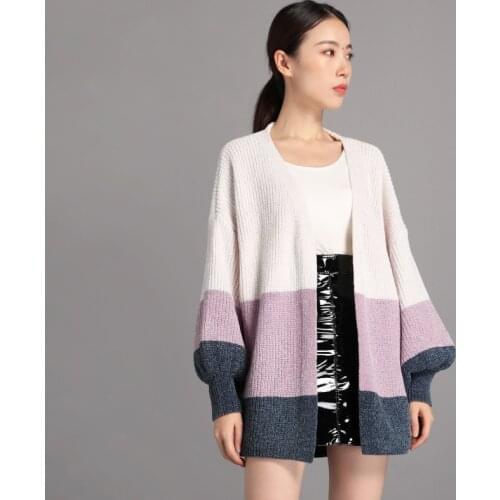 2020 Autumn Winter Fashion Women Chenille Knitted Open Front Cardigan Knitwear Long Sleeve Loose Knitting Sweater Waterfall Coat