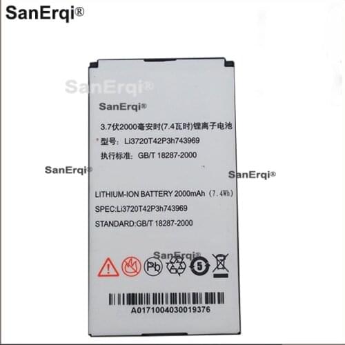 10pcs 2000mAh Cell Phone Battery Li3720T42P3h743969 For ZTE i656 i658 Li-polymer Batteries