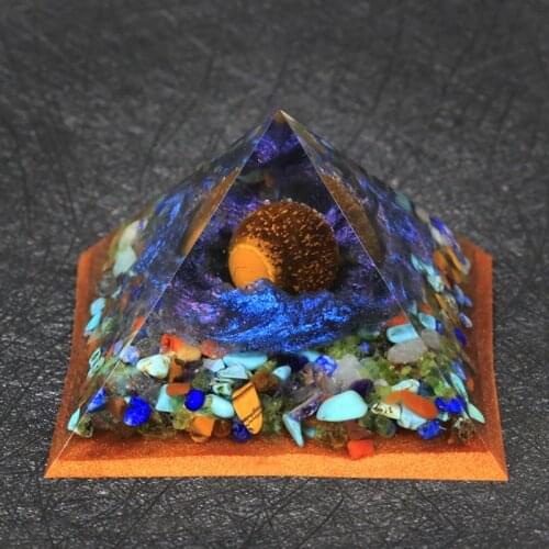 2021 Fantastic Orgone 8-corner Pyramid Energy Generator Recruit Wealth mix stone Resin yoga Jewelry gift drop shipping