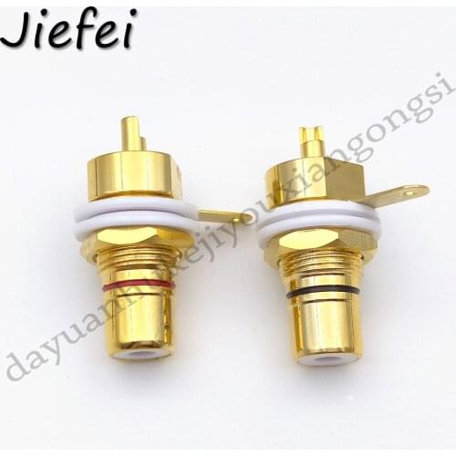 4-100pcs New High Quality CMC Gold Plated Copper RCA Female Phono Jack Panel Mount Chassis Connector