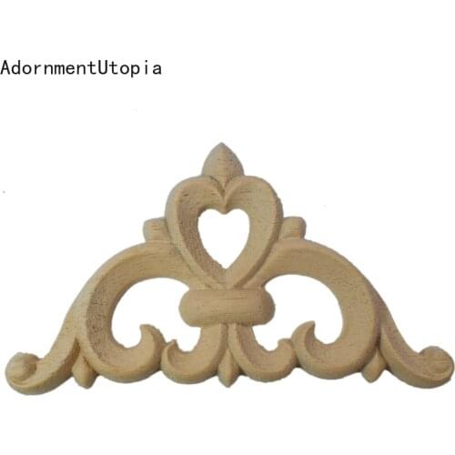 4/6/8/10CM Wooden Applique Unpainted Wood Carved Corner Onlay Frame for Home Furniture Wall Cabinet Door Decor Crafts Modern