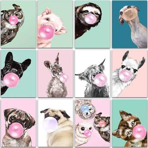 5D DIY Diamond Painting Kit animal Cartoon owl pig sloth Bulldog Full Square&Round embroidery mosaic Cross stitch Paint decor