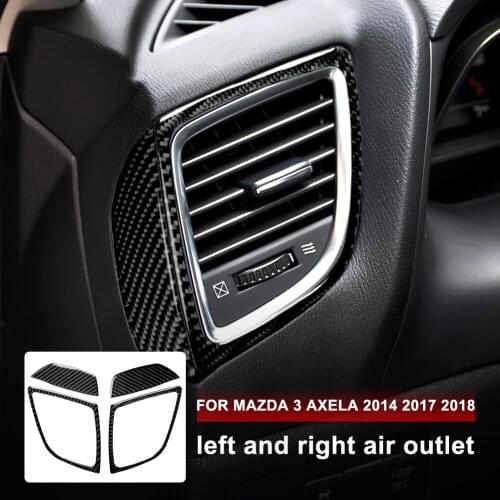 For MAZDA 3 Axela Accessories Vent Panel Decorate Refit Carbon Fiber Automotive Interior Trim Stickers 2014 2017 2018