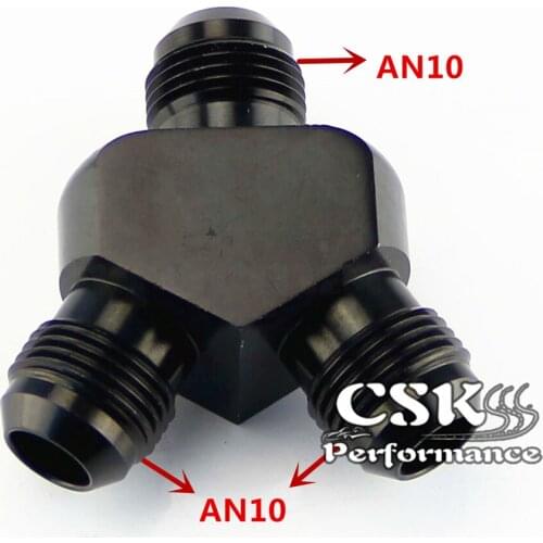 AN -10 (AN10 AN 10) Billet Aluminium Y Block Adapter Fitting in Black