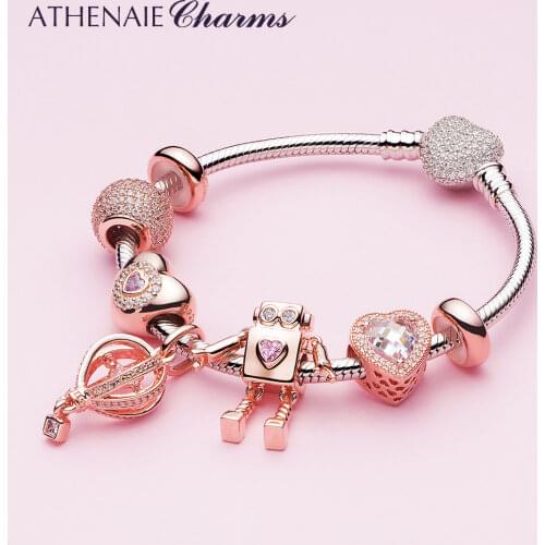 ATHENAIE 925 Sterling Silver Bracelet With Silver Alloy Beads Fairy Tale Journey Charms Bracelet For Jewerly Valentine Day Gift