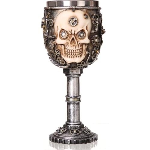 1Pcs Cool Design Wine Glass Horror Cup Skull Goblet Perfect Gift Skull For Lovers Halloween Theme Parties Free Shipping ePacket