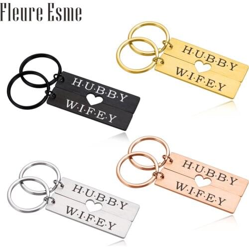 Keychain For Anniversary Key Chains Gift Couple Keying Man Women Lovers Keying Family Car Gift Stainless Steel Bag Pendant Tag