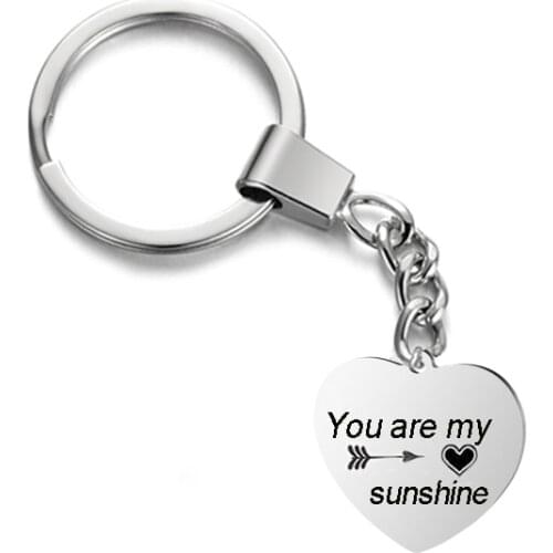 Custom Phone Number Logo Name Keychain Heart Car Key Ring Laser Engraveing Key Chain Stainless Steel Personalized Gift