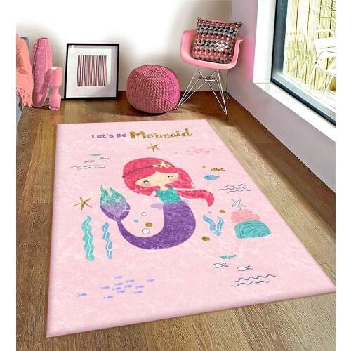 Bicycle Flower Nostalgia Birds pattern Kids Room Rug Play Mats Rug Crawling Mat