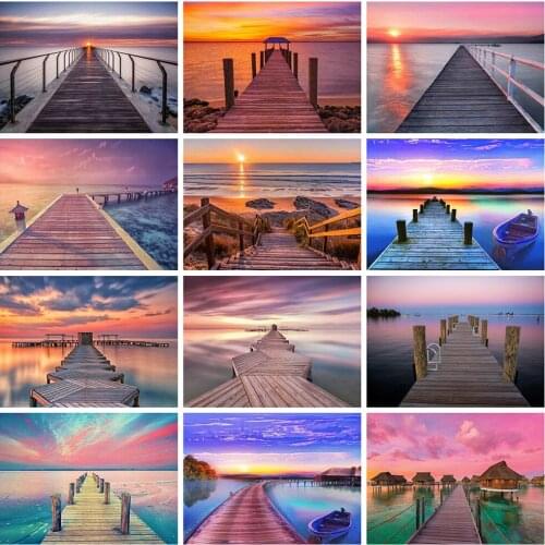 Evershine Full Square Drill 5D DIY Diamond Painting Bridge Scenery Diamond Embroidery Cross Stitch Kit Home Decoration