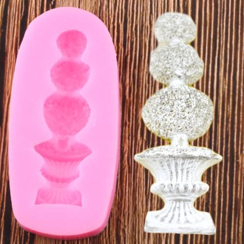 Fountain Column Silicone Molds Cake Border Fondant Mould Wedding Cake Decorating Tools Candy Clay Chocolate Gumpaste Moulds