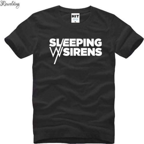 Rock Music SLEEPING WITH SIRENS Letter Printed Mens Men T Shirt Tshirt Fashion Summer New Cotton T-shirt Tee Camisetas Hombre