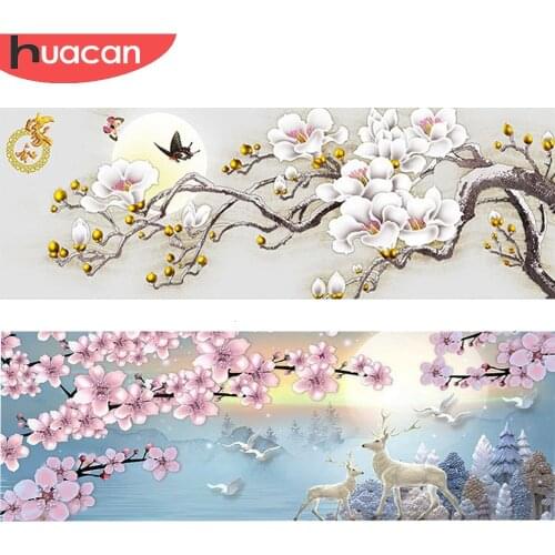 HUACAN Flowers Diamond Painting Full Drill Square DIY Diamond Embroidery Cross Stitch Home Decoration