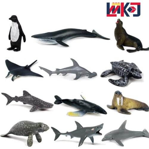 Marine Animal Model Set Pvc Animal Dolphin Whale Penguin Action Figures Science Education Kids Diy Toys Deco Gifts for Children