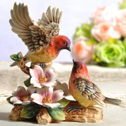 Creative Handmade Ceramic Bird Figurine Decorative Home Decorations Small Ornaments Love Birds Wedding Gifts Elegant Handicraft