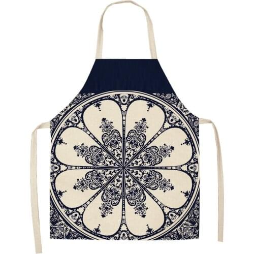 Mandala Deer Kitchen Aprons For Women Cotton Linen Bibs Household Cleaning Pinafore Home Cooking Apron apron for men kid 68x55