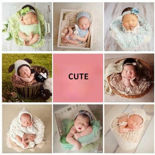 Newborn Baby Photo Booth Thick Line Square Photography Blanket