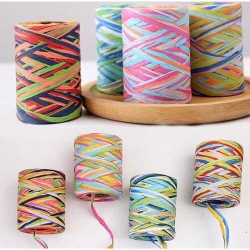 80M/Roll Color Paper Rope Raffia Ribbon Decoration Cords Candy Gift Packing Scrapbooking Crafts String Wedding Party Decoration