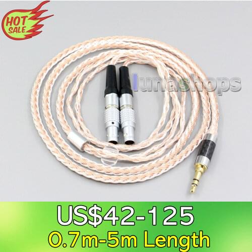 LN006442 2.5mm 3.5mm XLR Balanced 16 Core OCC Silver Mixed Headphone Cable For Focal Utopia Fidelity Circumaural