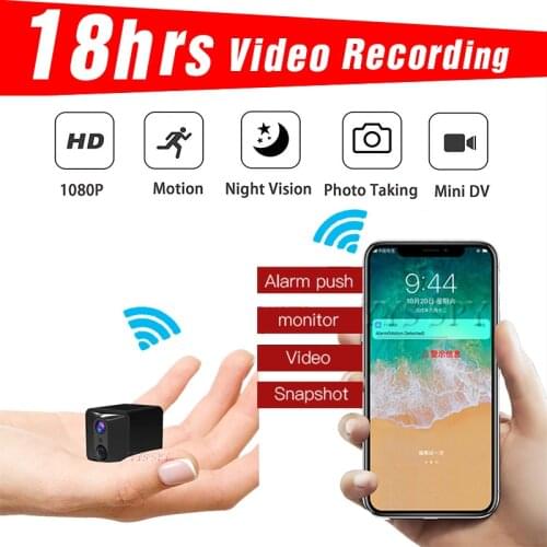 18 Hours Video Wifi Mini Camera Night Vision Motion Alarm Secret Micro Cam Remote Camcorder Camara Espia Support Hidden TF Card