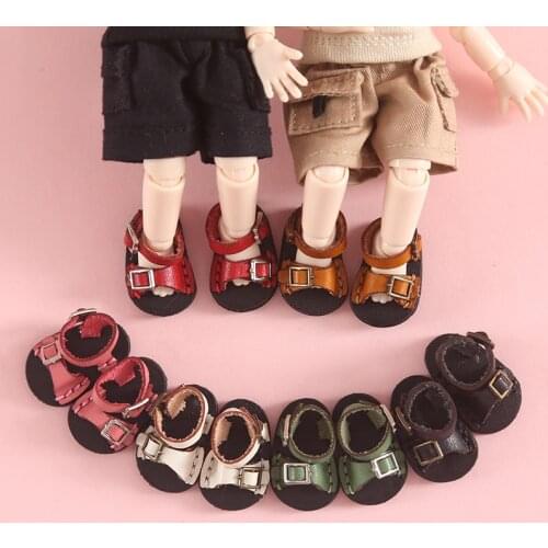 New Doll shoes ob11 baby shoes fashion cowhide sandals for molly,holala GSC, YMY,1/12bjd doll clothes doll accessories toy shoes