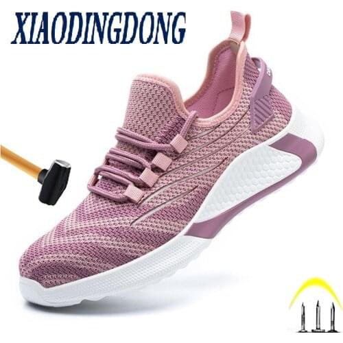 New Breathable Men women Safety Shoes Steel Toe Non-Slip Work Boots Indestructible Shoes Puncture-Proof Work Sneakers Men