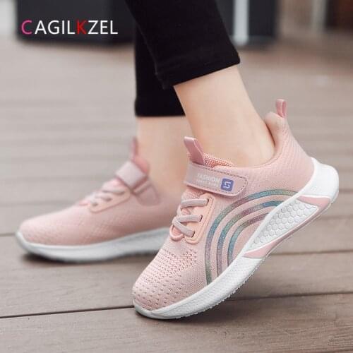CAGILKZEL 2020 Autumn Children Shoes Brethable Mesh Kids Sports Shoes For Girls Fashion Casual Running Sneakers Girls Shoes