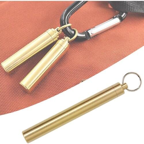 Portable Mini Brass Sealed Waterproof Toothpick Capsule Holder Container Box