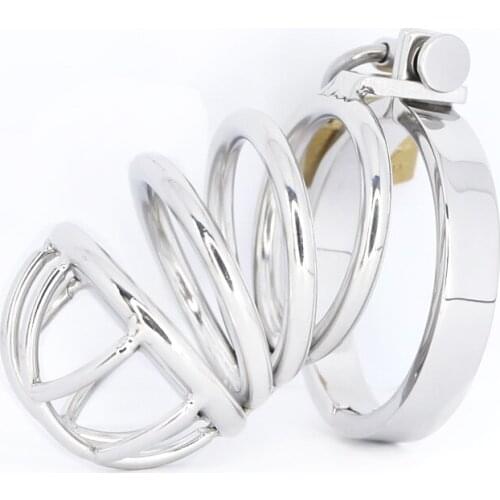 Stainless Steel Chastity Cage Cock Cage with Lock Penis Ring Erotic Metal Fetish Lockable Chastity Devices Belt Sex Toys for Men