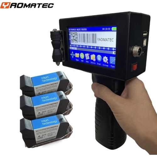 QR Bar batch code date number logo expiry date label plastic bottle portable hand jet handheld thermal inkjet printer