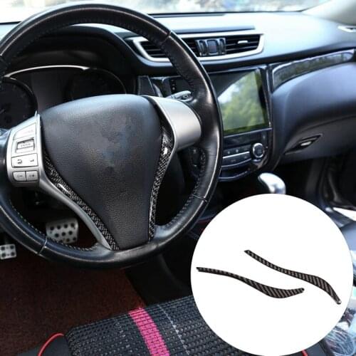 Carbon Fiber ABS Steering Wheel Frame Panel Trim Decorate Cover for Nissan X-Trail 2014-2018 Car Stylings
