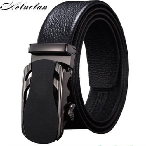 Aoluolan belts for men Casual belt new designer leather with metal men belt automatic buckle luxury brand