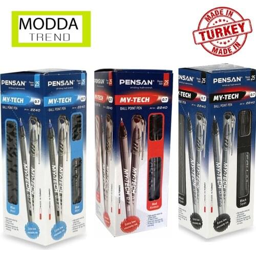 BALL PEN MY-TECH 0.7 MM BLUE / RED / BLACK 25 PCS Useful Modern Slim And Elegant Design resistant TOP SELLER