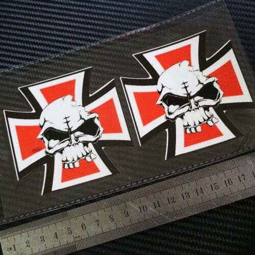 Sixsub Teschio Croce Ferro Custom hot rat Bobber Chopper motorsport moto Reflective stickers decals waterproof sunscreen